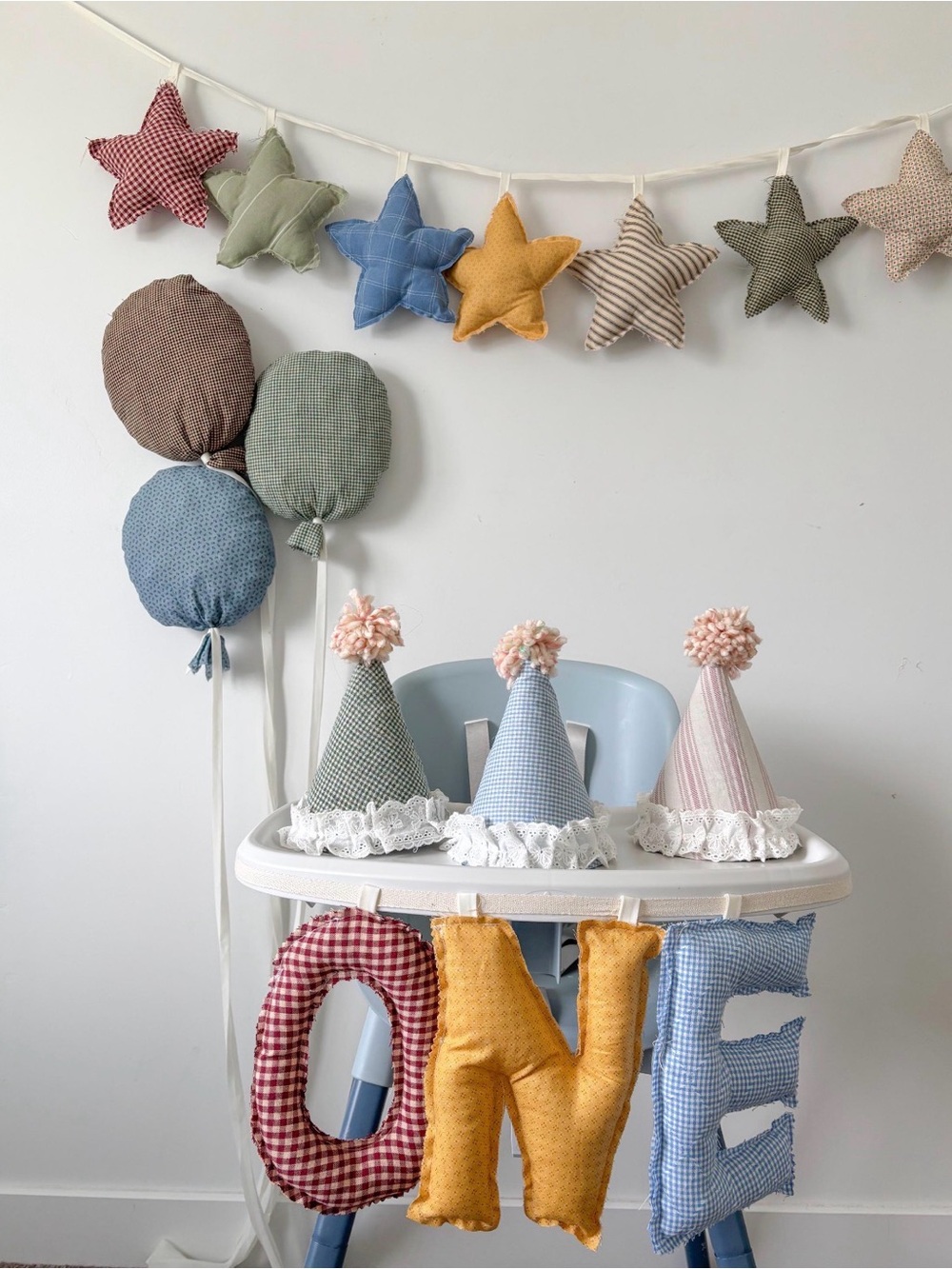 ONE highchair birthday cloth banner